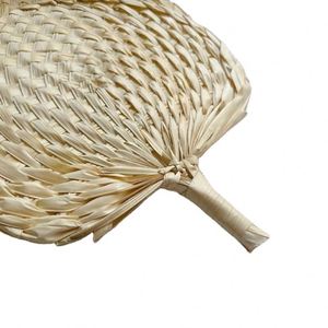 Abanico de mano de paja tejido a mano estilo veraniego con hoja de cattail, regalo novedoso retro hecho a mano - Product Image 6
