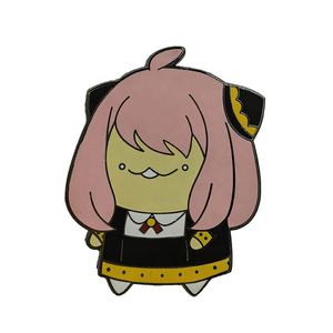 Carton mignon fille personnage Design Express atmosphère joyeuse et humoristique plaqué mental noir nickel dur émail broche - Product Image 1