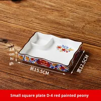 Piring Sushi Porselen Persegi Gaya Jepang Motif Tanaman Desain Retro Mewah Ringan Aman untuk Microwave Hadiah Bisnis