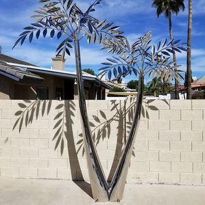 <span class=keywords><strong>Sculpture</strong></span> d'arbre décorative en acier inoxydable, statue d'art d'arbre en acier inoxydable pour l'extérieur du parc - Product Image 1