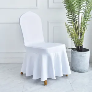 Wholesale Hotel Banquet Pleated Skirt Chair Cover Solid Color Polyester Spandex Chair Covers