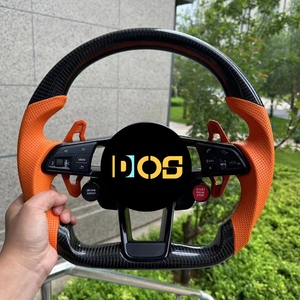 Volant en cuir et fibre de carbone pour <span class=keywords><strong>Audi</strong></span> A7 A4 A5 A6 S4 S5 <span class=keywords><strong>S7</strong></span> 2010 2013 2014 2015, intérieur automobile - Product Image 3