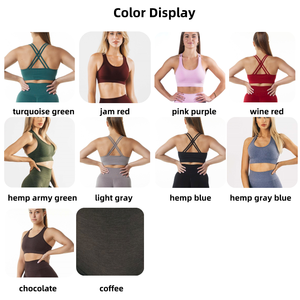 All'ingrosso bretelle incrociate senza cuciture reggiseno sportivo Activewear abbigliamento da allenamento alla rinfusa per personalizzare biancheria intima da palestra da donna che corre Yoga top - Product Image 2