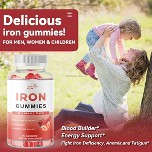 ओम निजी लेबल आयरन पूरक विटामिन सी विटामिन बी 12 फोलिक एसिड आयरन गुम्मीज - Product Image 4