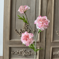 Fleur artificielle Scabiosa en tige unique, couleur ambre, style herbe de pin, chrysanthème à fleurs évasées, pour décoration maison et mariage