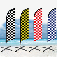 Personnalisable Style D'entreprise Décor Swooper Bannière Publicité Pas De Pôle Plage Événements Racing Thème Marchandise Drapeau À Carreaux