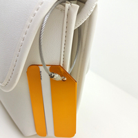 Étiquette de bagage promotionnelle en aluminium avec motif logo, pour sublimation, avec boucle en fil d'acier, pour valise de voyage, vente en gros, prête à l'emploi