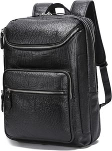 Vegetable Tanned <b>Leather</b> <b>Backpack</b> For <b>Men</b>, 15.6" <b>Leather</b> Laptop <b>Backpack</b> Hiking Travel Bag Camping Rucksack - Product Image 2