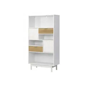 Solid Wood Multifunctional Side Cabinet Bookshelf Dual-purpose Storage Display Rack Living Room Console Table