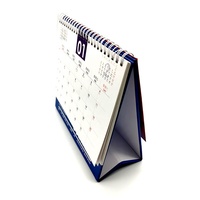 Calendrier de bureau hebdomadaire perforé à spirale métallique, impression couleur personnalisée, 365 jours, planificateur de table promotionnel