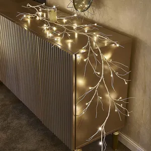 Lumières féeriques de vigne de saule avec branches d'arbre de lumière artificielle télécommandées pour la décoration murale de chambre à coucher intérieure de salon - Product Image 5