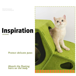 Hot All Season Felt Cat Tunnel Bed Casa plegable para mascotas con Forro cálido para gatos de interior y gatitos Productos para mascotas - Product Image 4