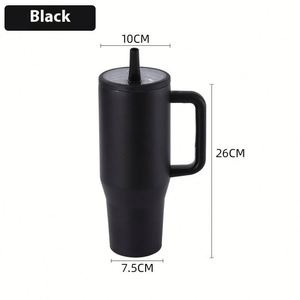 40-oz Classic Car <b>Mug</b> Handle 304 Stainless Steel Vacuum-insulated Thermos <b>Large</b> Capacity Portable Drop-proof Design 6-12hr - Product Image 4