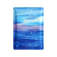 Sachets plats en Mylar de qualité alimentaire, thermoscellables, pour échantillons de masques, bijoux, ou sachets surprises, avec motif paysage aquatique.