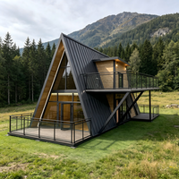 Cabaña Triangular de Madera Prefabricada, Estructura de Acero de Alta Resistencia, Venta al por Mayor de Fábrica para Obras Residenciales al Aire Libre