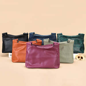 Sac à main de luxe en cuir véritable avec fermeture ouverte pour femmes, toutes saisons - Product Image 1