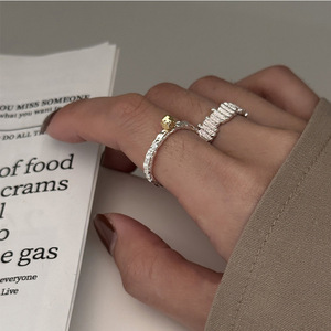 Anillo Geométrico de Plata de Ley con Engaste de Canal para Uso Diario, Joyería para Mujer - Product Image 2