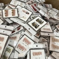 Juego de 10 Uñas Acrílicas Stiletto de Lujo Hechas a Mano con Puntas Largas para Salón de Uñas