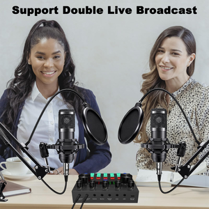 Professional USB Condenser <b>Microphone</b> Kit with Sound Card <b>for</b> Podcast Karaoke & Live Recording-Noise Cancelling & Portable - Product Image 4