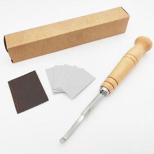 Eco-Friendly <strong>Hand</strong> <strong>Crafted</strong> Bread Lame with Wood Handle and 5 <strong>Razor</strong> Blades Leather Cover Curved Dough Scoring Knife Baking Tool - Product Image 3