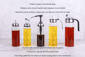 Botella de Aceite de Vidrio de Borosilicato Hecha a Mano Easylife de 500 ml, Dispensador de Aceite de Oliva y Vinagre para Cocina y Fiestas, Apto para Alimentos, Fácil de Limpiar - Product Image 2