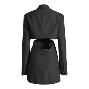 Vestido de <span class=keywords><strong>mujer</strong></span> 2023 primavera y verano nueva personalidad ahuecada cintura adelgazante <span class=keywords><strong>traje</strong></span> de un botón vestido de fiesta vestido de cóctel - Product Image 3