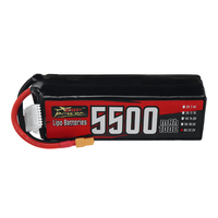 Batterie puissante 100C à décharge rapide 6S 22.2V 5000mAh 5500mAh Li-Po pour drones, modèles RC, UAV, FPV, avions et bateaux