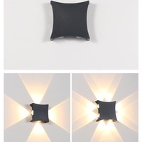 Applique murale LED carrée moderne minimaliste étanche intérieur/extérieur en aluminium 3500K blanc chaud AC 85-265V pour chambre et salon Ra80