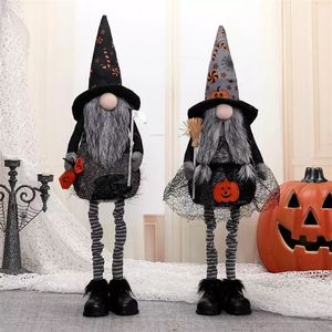 Adorable Juego de Gnomos de Halloween con Luz, 2 Piezas, Brujas de Peluche Brillantes para Decoración de Chimenea - Product Image 4