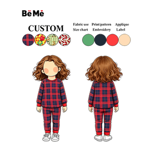 Ensemble de pyjama pour garçons Cozy Nights, 2 pièces, chemise à manches longues en tissu de bambou vert à carreaux, leggings, vêtements de nuit, pyjama de Noël pour la famille - Product Image 2