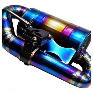 Vortex Blue Titanium Valved Catback <b>Exhaust</b> for Mercedes Benz W221 S400 S450 S500 with Dual Burnt Blue Tailpipes System - Product Image 5