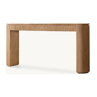 Table basse design vintage de luxe, tables console en bois massif et chêne naturel