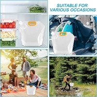 Sac à eau pliable avec valve pour le camping et la randonnée, impression personnalisée, sans BPA, sacs à eau pliables en plastique transparent