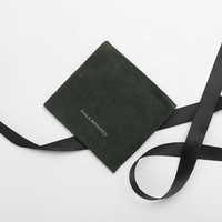 Enveloppe en daim épais de luxe avec logo personnalisé sac à poussière pour bijoux pochette cadeau cosmétique souple emballage pour bagues bracelets boucles d'oreilles