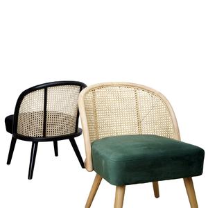 <span class=keywords><strong>Amazon</strong></span> Offre Spéciale – <span class=keywords><strong>chaise</strong></span> de salle à manger à coussin de <span class=keywords><strong>velours</strong></span> avec dossier en rotin - Product Image 1