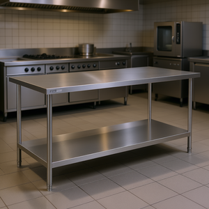 Mesa de Preparación Vevor de Acero Inoxidable de 30 x 72 Pulgadas, Estación de Trabajo de Cocina Comercial Resistente con Estante Inferior - Product Image 2