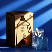 Sacs de recharge de savon liquide 5L avec tube de pompe sac de bavoir désinfectant pour les mains dans une boîte emballage de liquide détergent en plastique