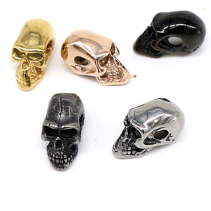 Yunnique Plated Stainless Steel Skull <b>Spacer</b> Beads for Bracelet Making DIY Jewelry Accessories European Style Metals - Product Image 5