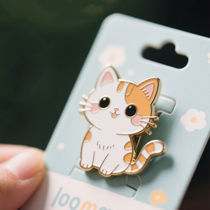 Promosi OEM pin kucing Kawii kartun Lapel hewan logam Enamel keras kustom - Product Image 3