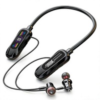 Écouteurs sans fil semi intra-auriculaires à tour de cou, vente en gros d'usine, HiFi Stéréo Bass, contrôle tactile, magnétiques, BT 5.4, IPX4, AAC pour musique et appels