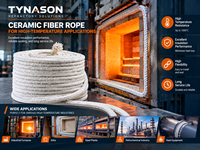 Bandes de fibres céramiques, corde torsadée en fibres céramiques pour la protection des câbles et des tuyaux, isolation ignifuge