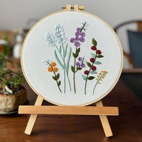 Kit de broderie au point de croix en coton 20x20cm pour adultes, DIY, avec motifs floraux et végétaux, pour la couture et le tissage