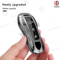 Pour Porsche Panamera Macan 718 Taycan 911 Boxster Cayman 970 981 991 Étui de protection pour clé en alliage de zinc et fibre de carbone