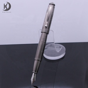 Pluma estilográfica de plata real corrosiva antigua de lujo, diseño de cuerpo, regalo de recuerdo de país, logotipo, pluma estilográfica de metal de peso pesado para Arabia Saudita - Product Image 2