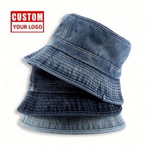 Unisex Fashion Denim Bucket Hat New Wear Edge 100% Cotton Auto-targeted for Adults Kids for Beach Fisherman Automotive - Product Image 1