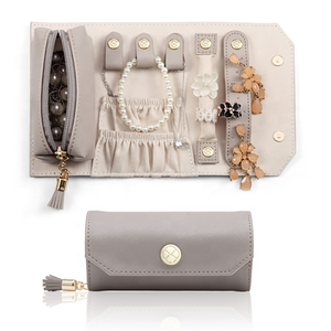 Custom Lightweight Portable Jewelry <b>Rolling</b> Bag for Earrings Necklaces Rings Jewellery Packaging <b>Boxes</b> in Velvet PC Material - Product Image 5