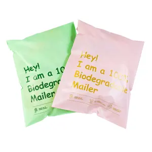 Кукурузный крахмал, экологически чистый полиэтиленовый пакет, пластиковый пакет, розовый упаковочный почтовый пакет, биоразлагаемый полиэтиленовый пакет