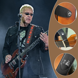 Correa de guitarra acolchada de fábrica al por mayor con almohadilla de espuma 3D de alta densidad, cinturón antideslizante ajustable de tela de poliéster jacquard duradera - Product Image 5