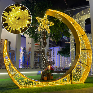 Luce LED a Forma di <span class=keywords><strong>Mezzaluna</strong></span> e Stella per Ramadan, Decorazione per Matrimoni e Casa in PVC con Grado di Protezione IP65 per Paesaggi Natalizi - Product Image 4