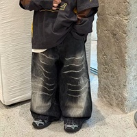 Celana Jeans Anak Laki-laki Musim Semi-Gugur 2025 Model Baru, Celana Panjang Anak Bergaya Kasual dan Trendi dengan Motif Tie-dye, Model Lurus, Longgar, dan Santai.
